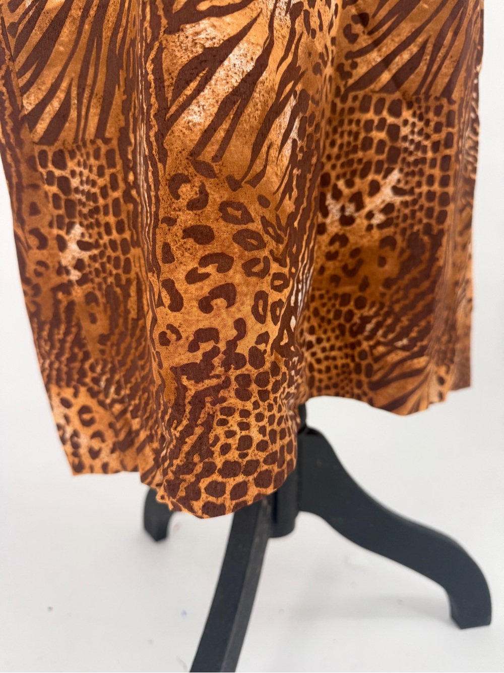 Spenser Jeremy Brown Animal-Print Sleeveless Maxi Dress silk leopard Y2K - Picture 3 of 10